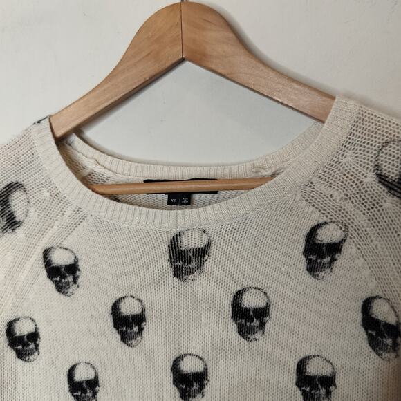 Skull Cashmere Sweater 70% Wool 30% Cashmere Ombre - Picture 3 of 6